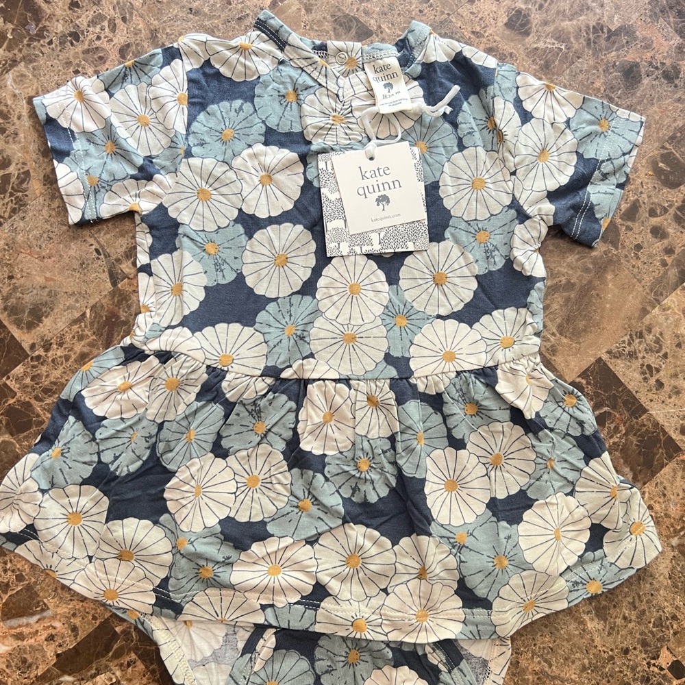 Kate Quinn Blue and White Floral Dress